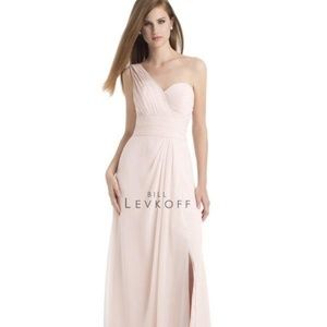 Bill Levkoff Chiffon Bridesmaid Dress in Champagne